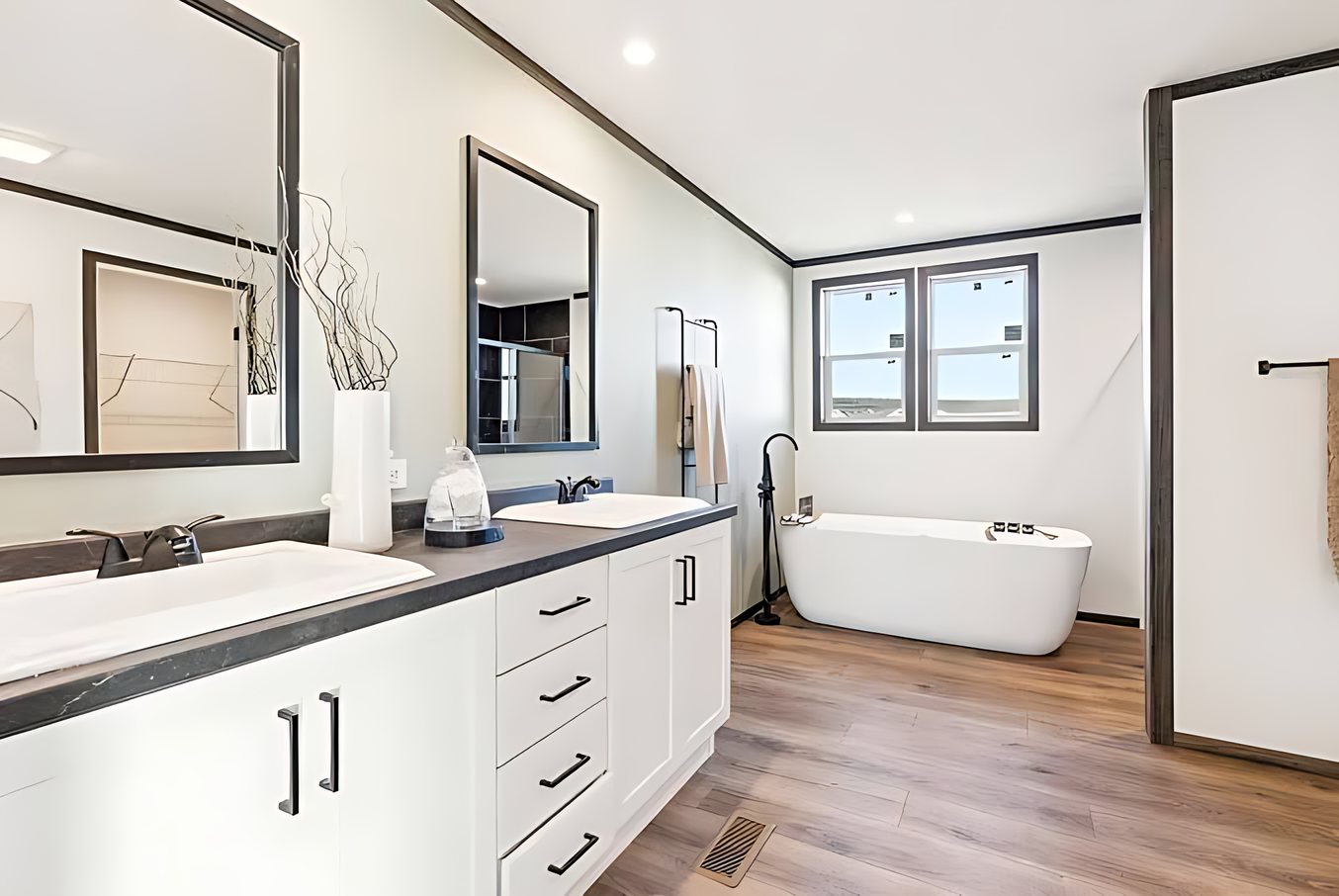 Bright, finished bathroom interior
