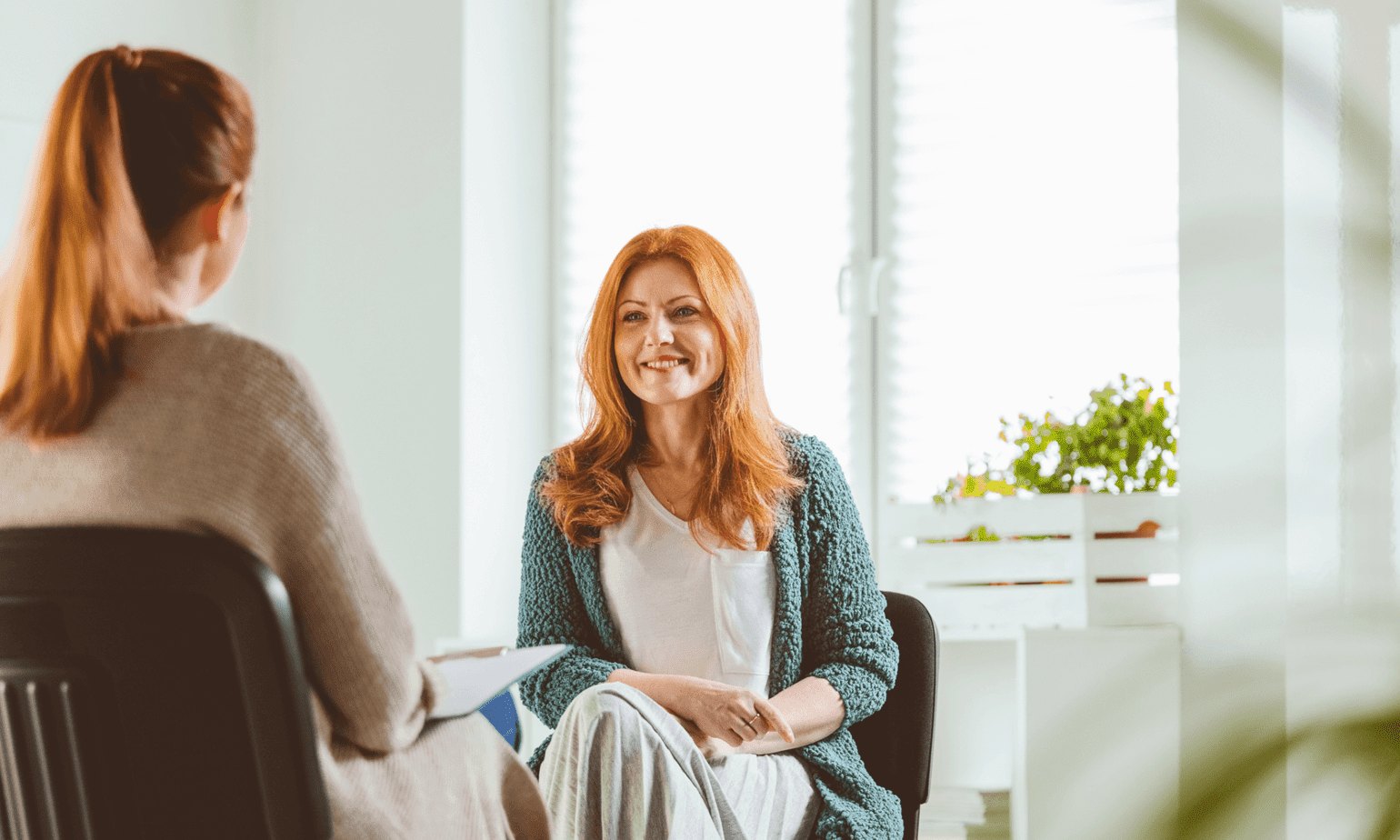 Client meeting with a smiling business owner